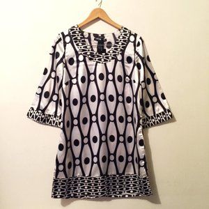 Antilia Femme Geometric Design Black & White Dress